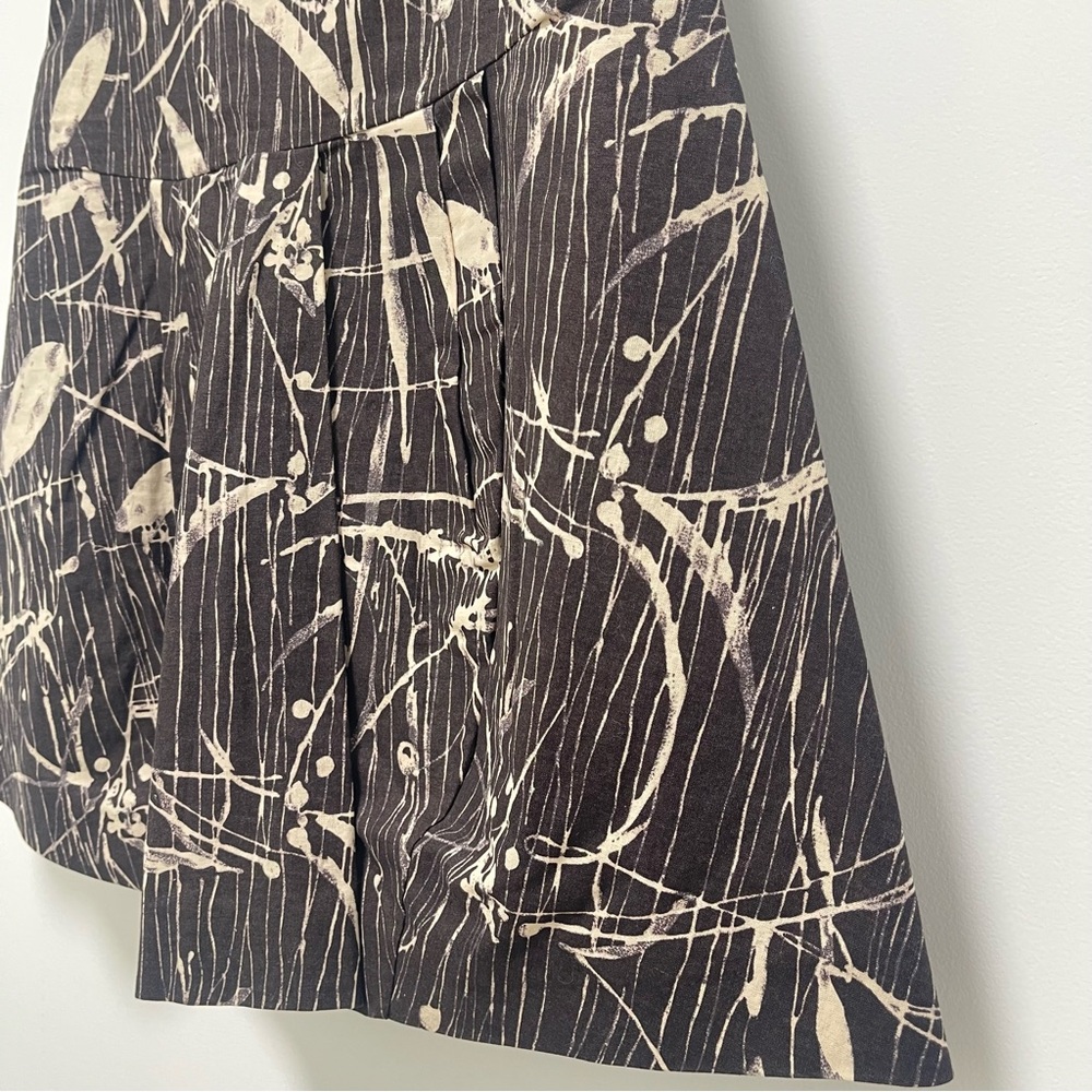 Marni Abstract Printed Pleated Black Cream A-Line Skirt Size IT 40 US 4 - Picture 4 of 12